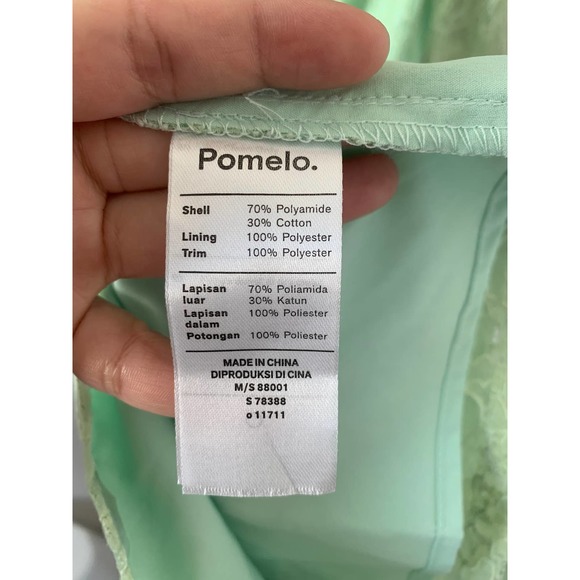 Pomelo Oversized Bow Lace Accent Dress - Light Green - Picture 7 of 8